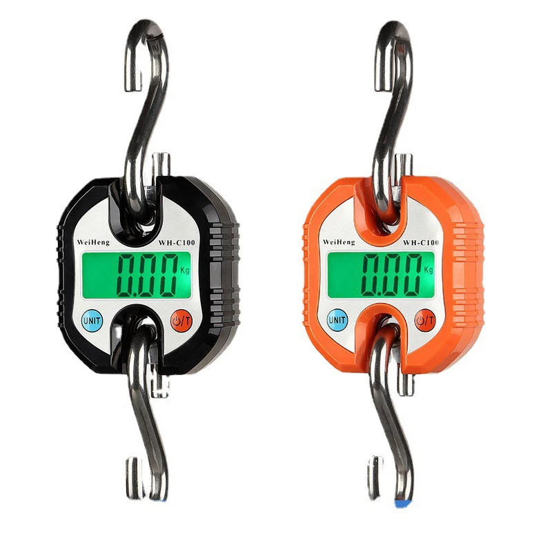 NEW Hanging Scales 0-100kg/50g,100-150kg/100g Digital Steel Hook Weighing LCD Crane Scale Loop Fish Heavy Duty Weight Balance
