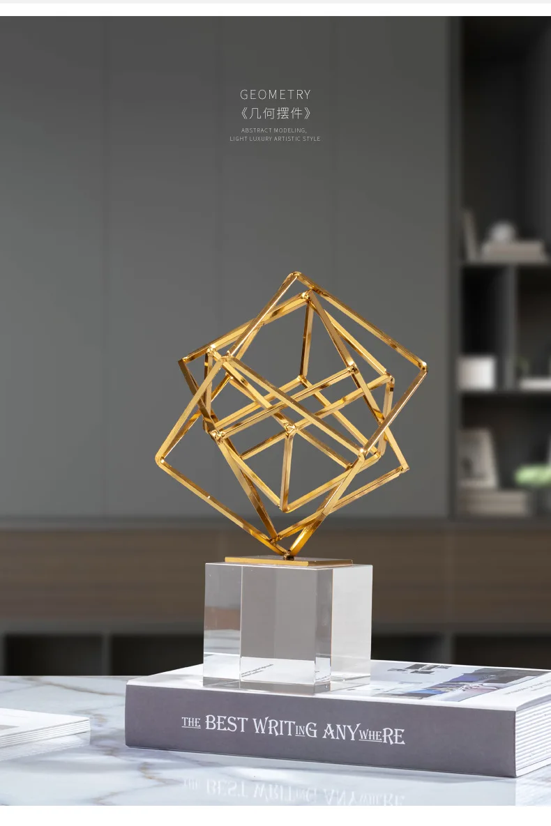 

Zml crystal metal ornament - home living room dining table decoration - office craft