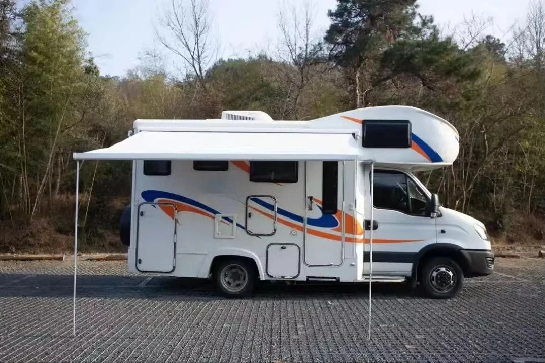 Manual Roll‑Out Cassette RV Awning, Retractable Sun Shade Canopy For Trailer, Camper And Caravan Outdoor UV‑Protection Shelter