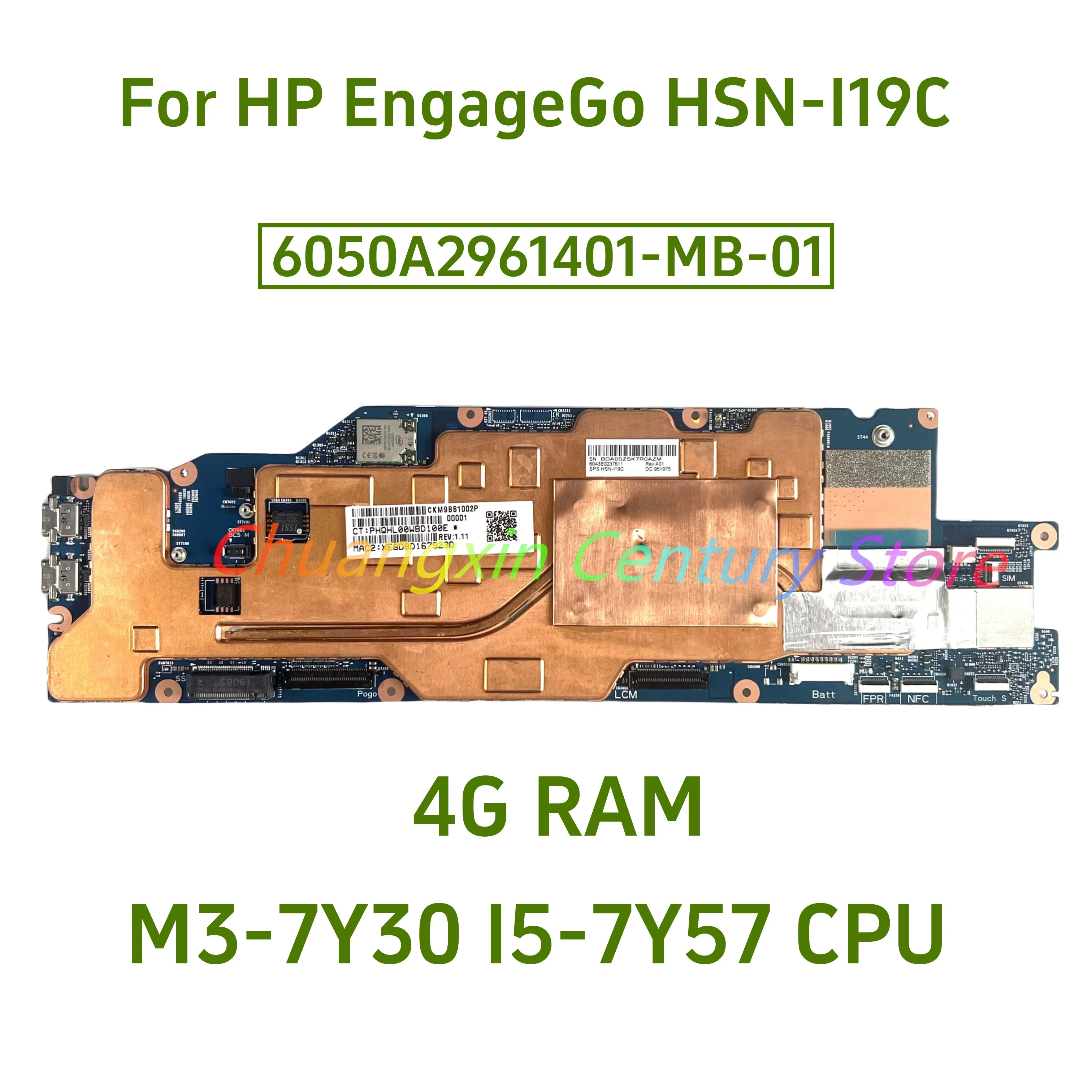 

6050A2961401-MB-A01 For HP Engage Go HSN-I19C Motherboard L29467-301 L29467-001 SR347 M3-7Y30 CPU 4G RAM