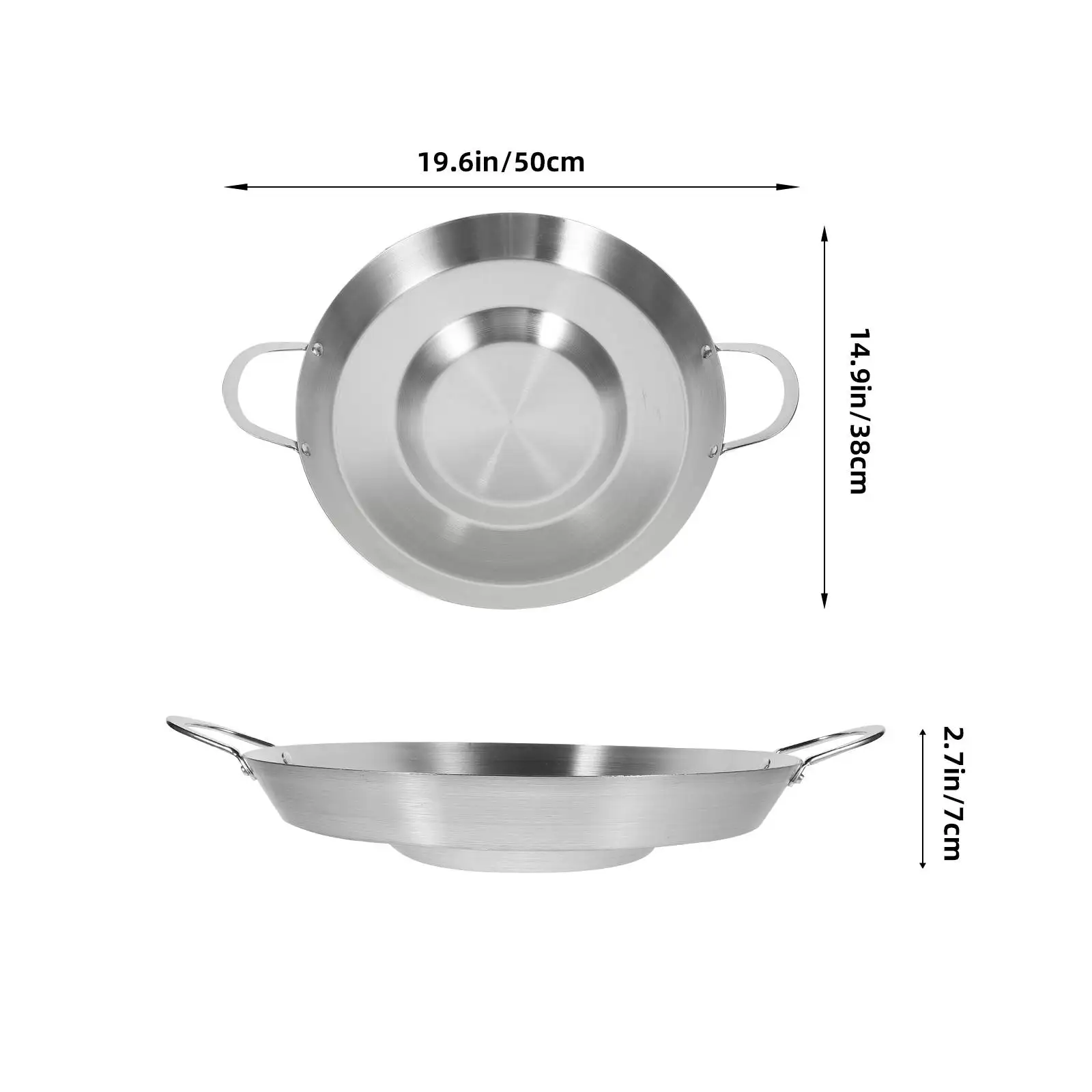 Nice Nonstick Frying Pan Stainless Steel Wok Skillet Thicken Pans Cooking Child Kitchen Cooking Small Silver Frying Skillet