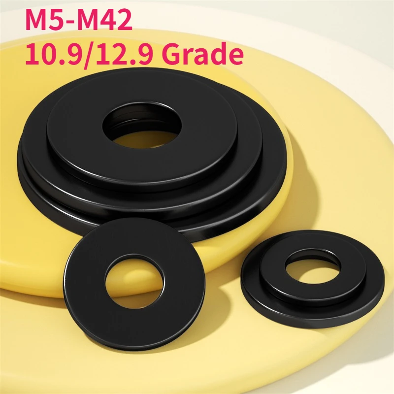 M5 M6 M8 M10 M12 M14 M16 M18 M20 M22 M24 M27 M30 - M42 GB97 DIN125 Black Grade 10.9 / 12.9 Steel Plain Gasket Flat Washer