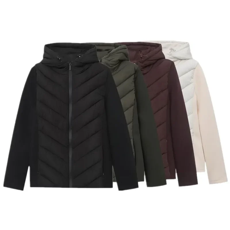 

Women's Winter Jacket Patchwork Hooded Coat Long Sleeve Warm Cotton Polyester Outerwear Commute Style