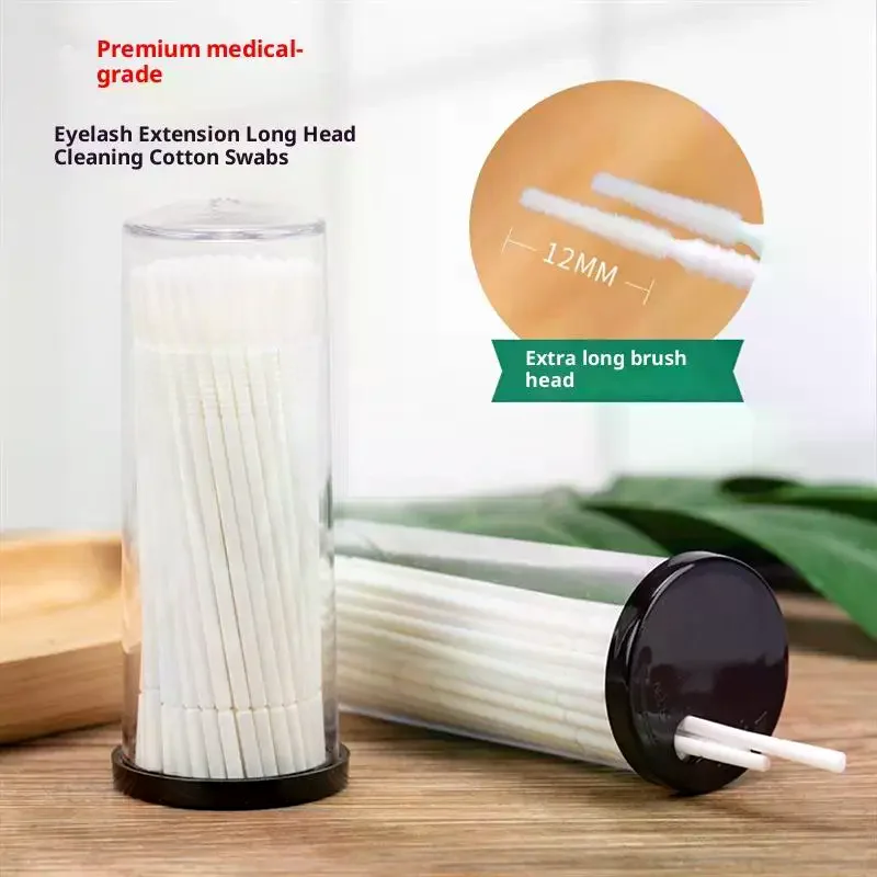 100Pcs Disposable Micro Brush Applicator Microswabs For Eyelash Extension Removing Tools, Mini Cotton Swab Brushes For Makeup