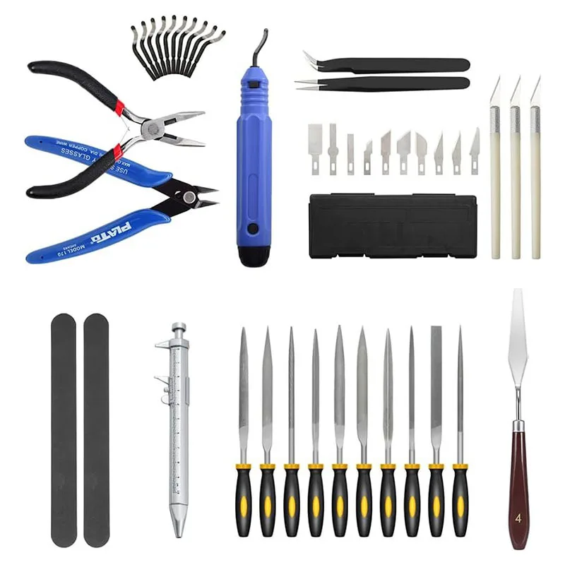42pcs 3D Printer Tool Kit Multi-Purpose Model Tool  Nozzle Cleaner, Scraper, Tweezers, File & Engraving Tools For Maintenance