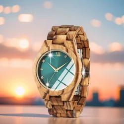 Fashionable Luxury Women's Watch, Retro Wooden Women's Quartz Wrist Watches, Wood Clock for Valentine's Day Gift for Girlfriend