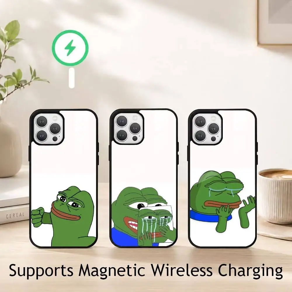 

Funny meme Pepe the Frog Phone Case For iPhone17,16,15,14,13,12,11 Plus,Pro Compatible with magnetic wireless charging