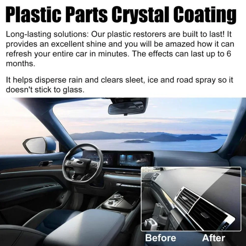 Plastics Parts Crystal Coating Plastics Trim Restorer For Cars Maintenance Agent Durable  Restorer Sponge Waterproof