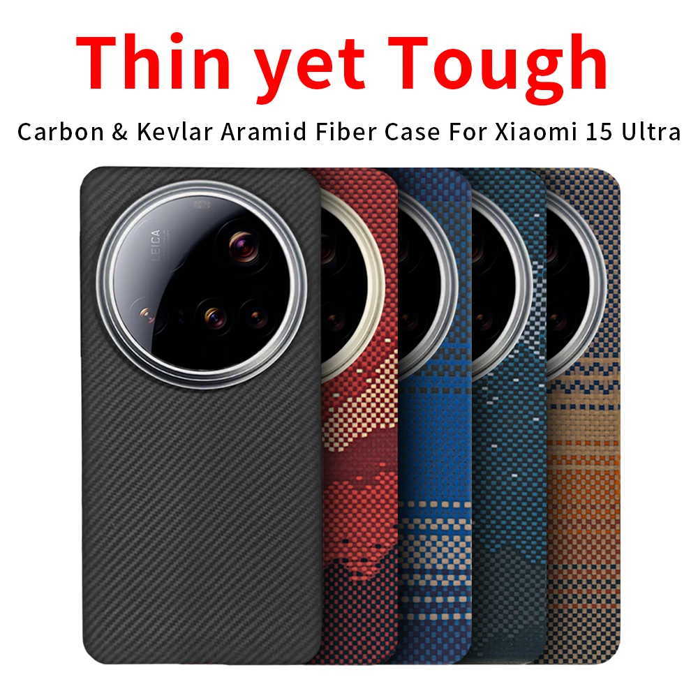 

Чехол из ультрауглеродного волокна для xiaomi 15 600d, кевлар, арамидное волокно, ткань Magsafe, тонкий жесткий чехол, магнитный черный, тонкий, светло-красный