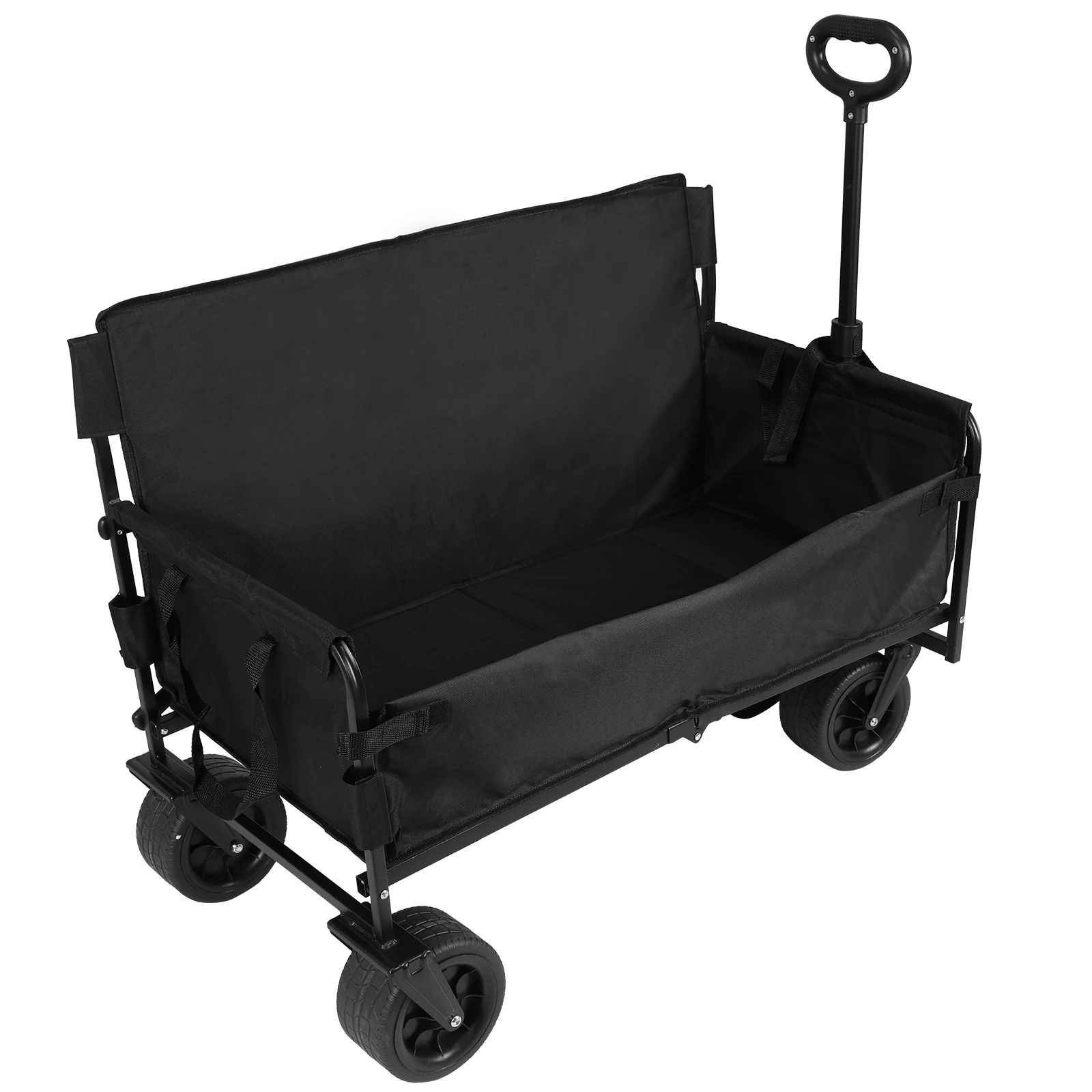 

Large Capacity Collapsible Wagon Cart with Big Wheels Portable Garden Wagon Cart for Groceries Garden Sport