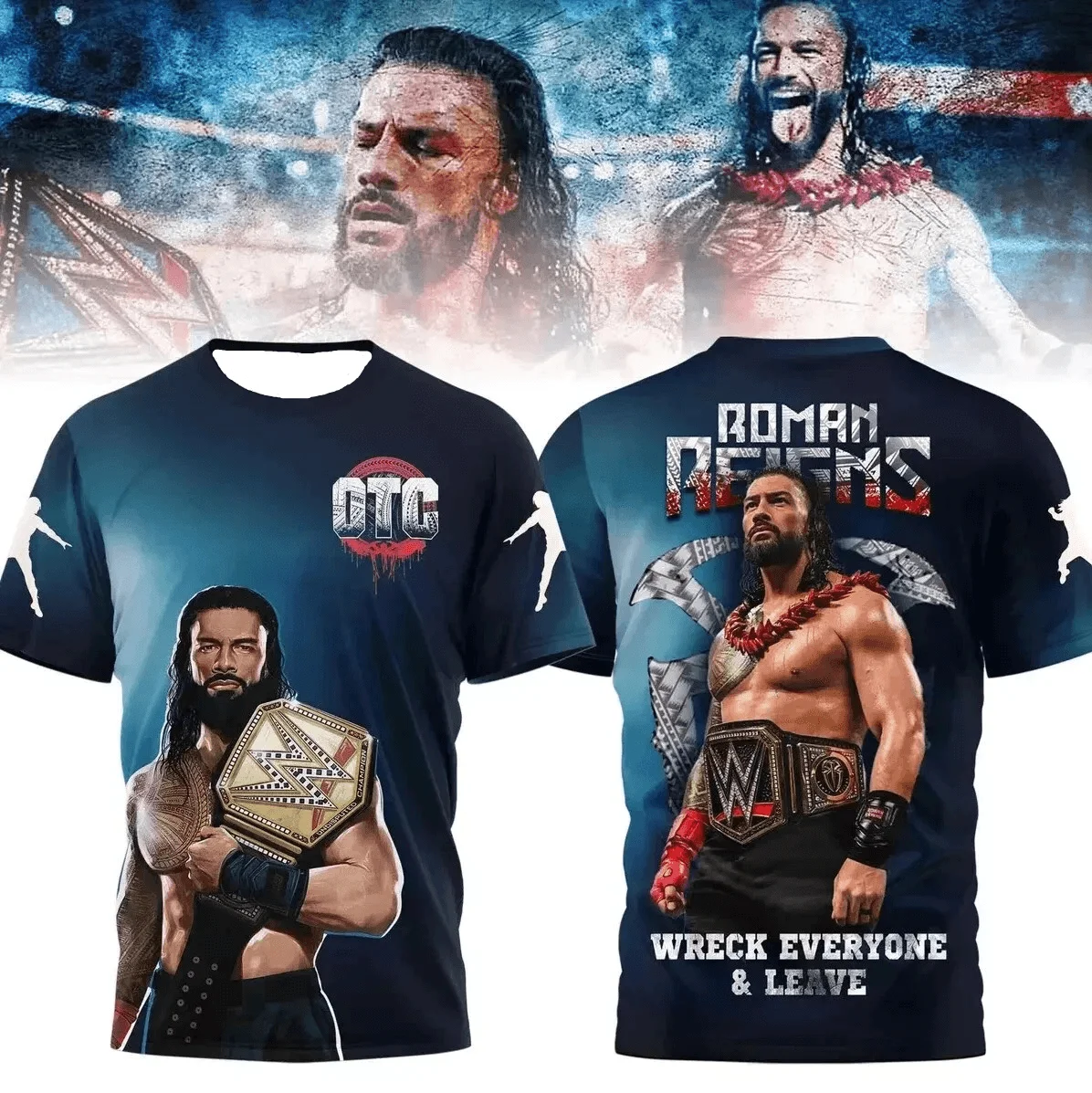 

Men's Summer Clothes WWE Roman Reigns Print Sports Fighting Training T-shirt 2025 Quick-drying Absorb Sweat Tee Moto