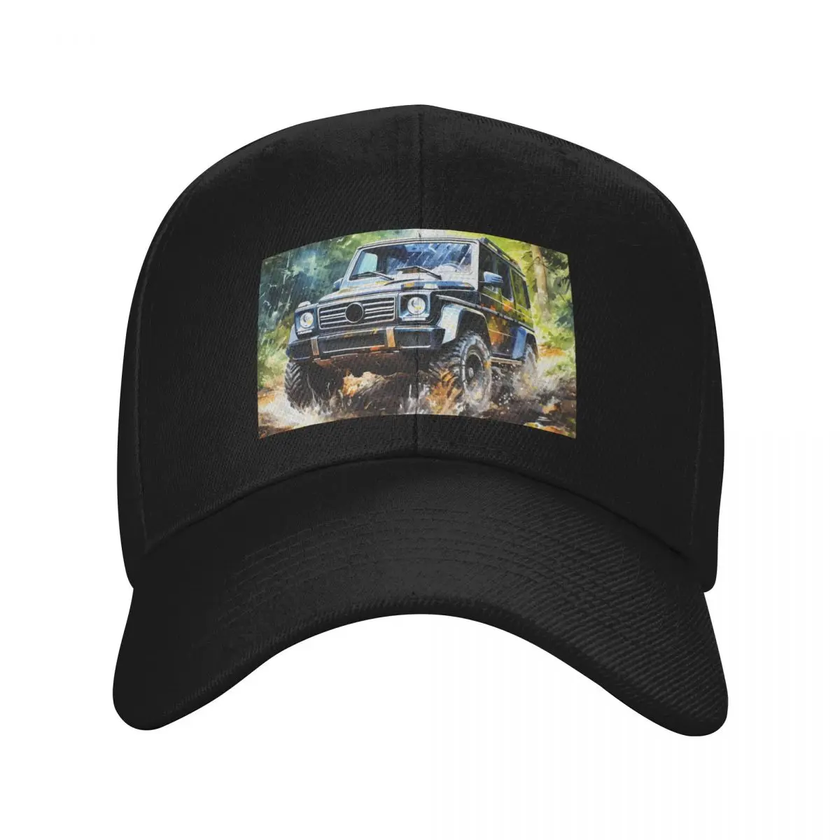 Watercolor Forest Trail Mercedes SUV Off-Road Baseball Cap fashionable Golf Wear For Women Men's