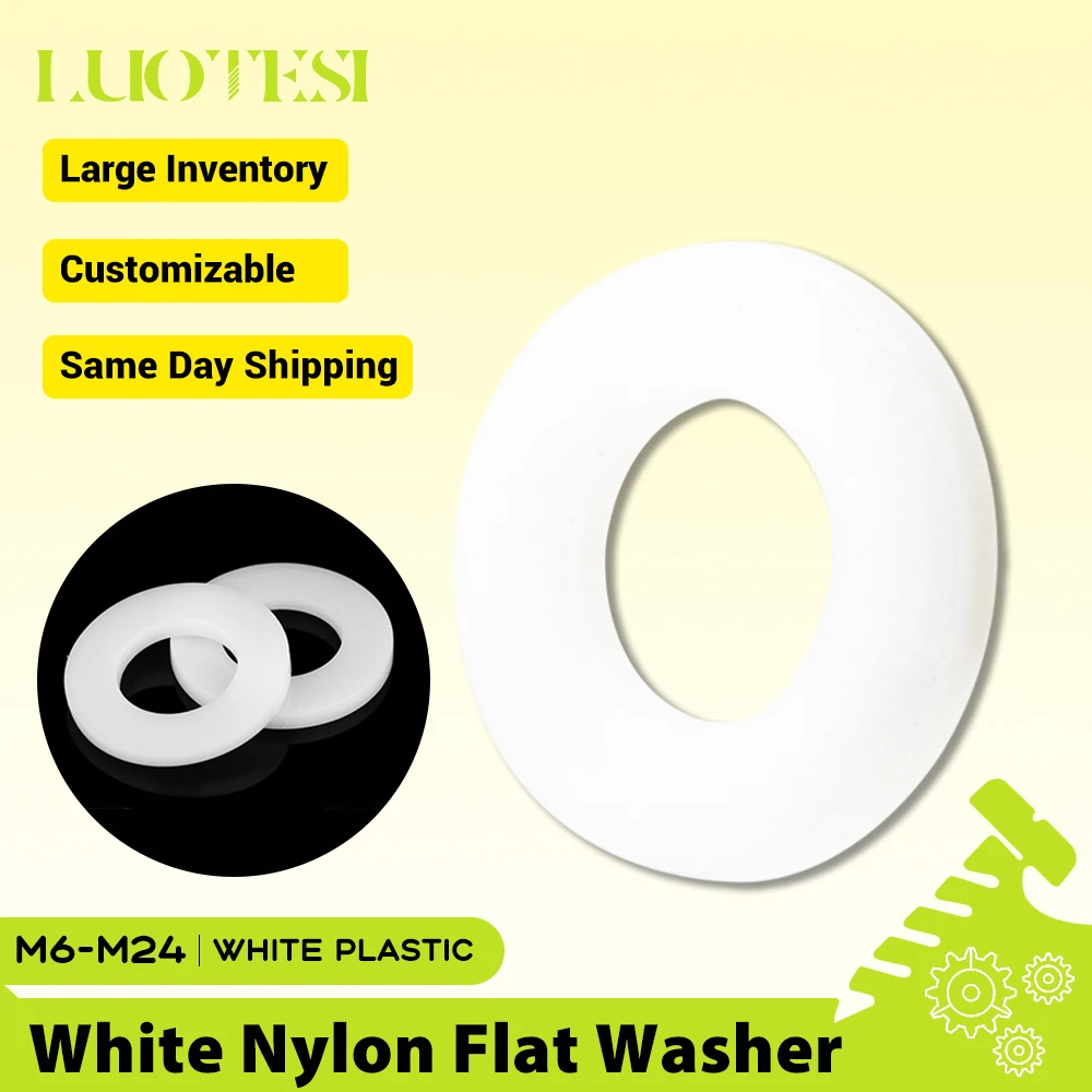 M6M8M10M12M14M16M18M20M22M24 White Plastic Flat Gasket Rings Nylon Flat Washers Gaskets Rubber Spacer Waterproof Sealing Washer