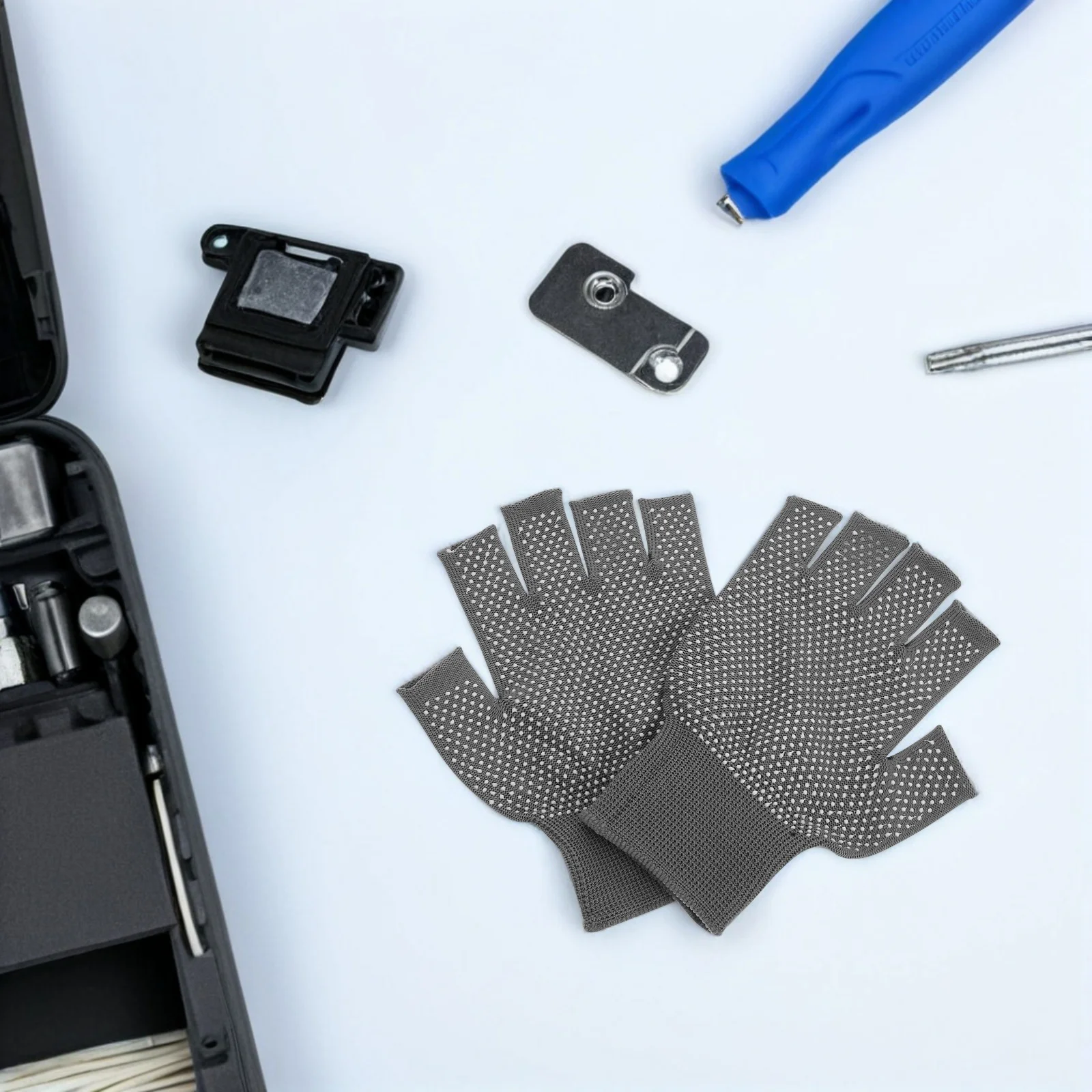 5 قطعة قفازات العمل أصابع شتاء دافئ عدم الانزلاق قبضة للرجال النساء شاشة تعمل باللمس الدراجات القيادة إصلاح قفازات متماسكة خفيفة الوزن #3