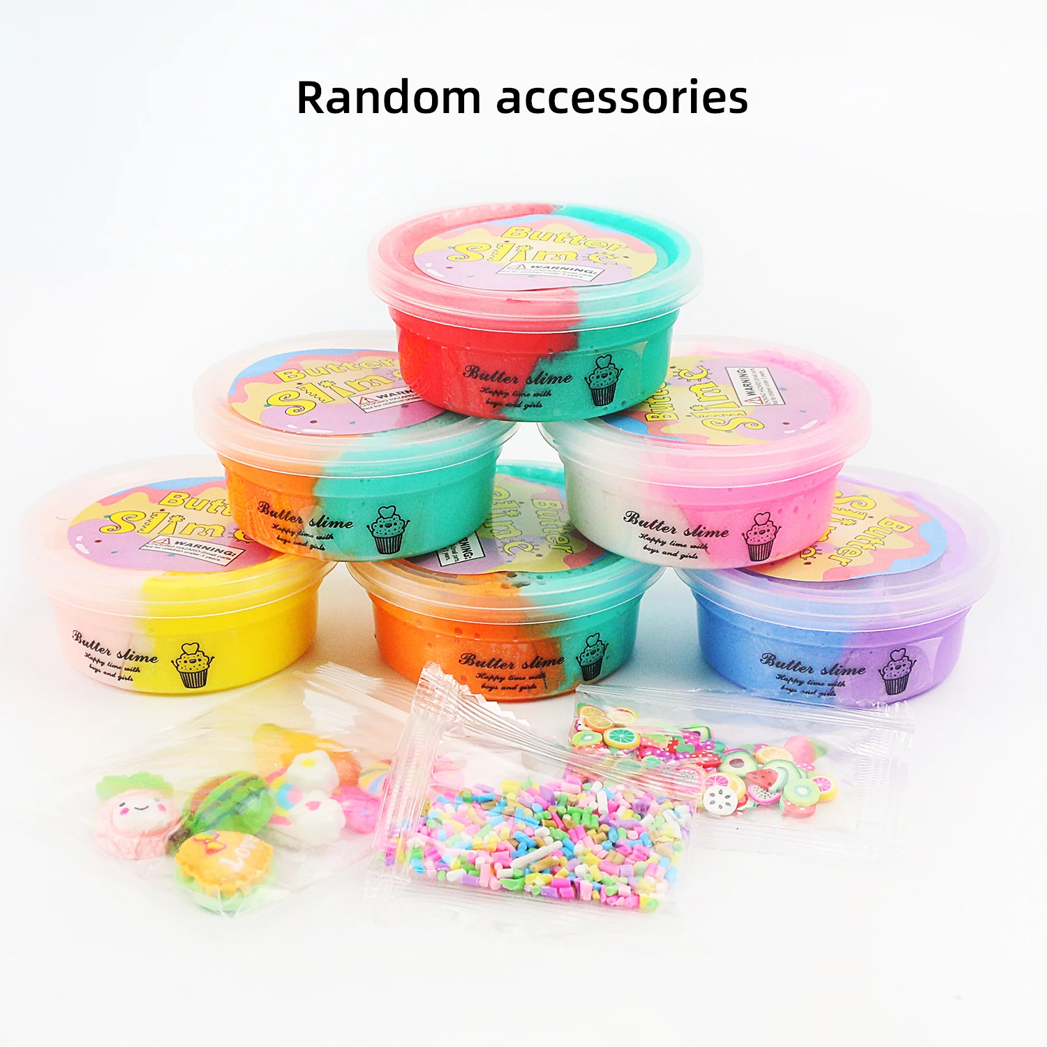 Slim butter mud 6pcs/1set color mud DIY pressure relief toy Lamian Noodles mud foaming glue