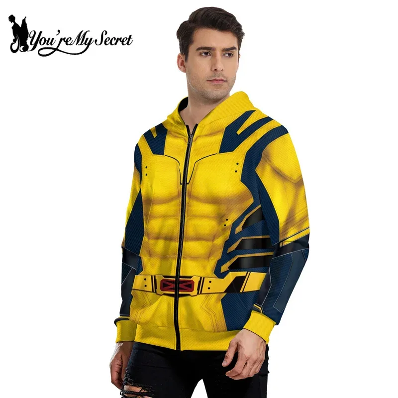Sky03 [Você é meu segredo] Deadpool 3 Wolverine Super-herói Cosplay Zipper Hoodie Costume Halloween Zenti James Howlett Party H55Ku%