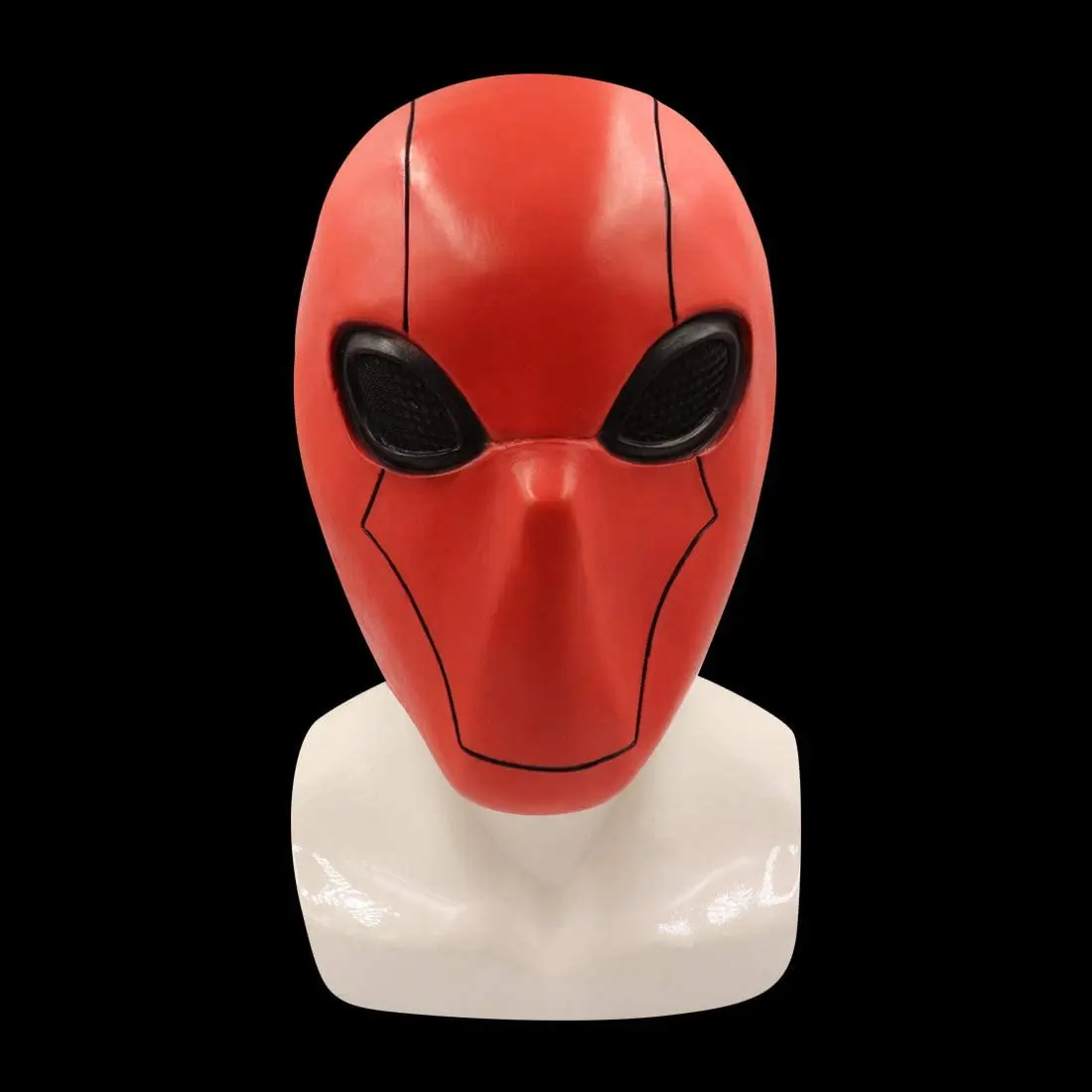 Red Hood Mask Full Head Latex Helmet with Mesh Eye Game Cosplay Halloween Party Costume Props