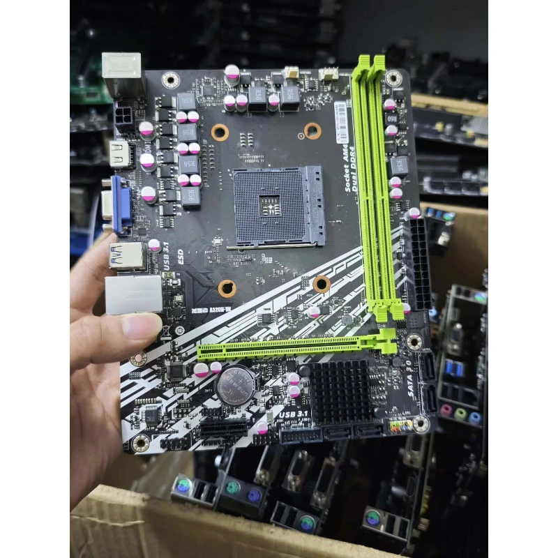

Used mATX Motherboard for MAXSUN Challenger A320M-VH AM4 A320 DDR4 M.2 HDMI VGA