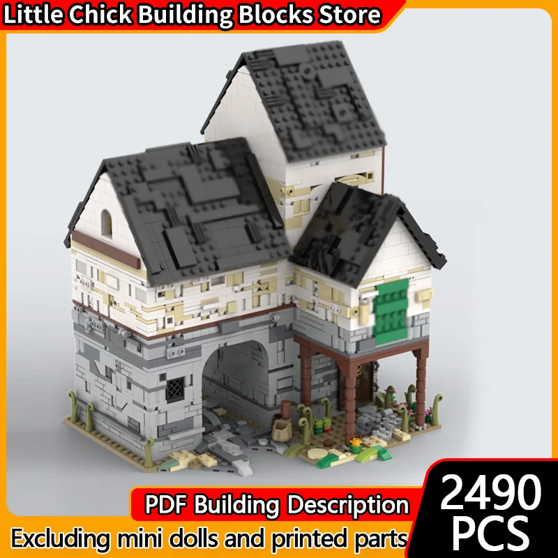 

City Street View Model MOC Building Bricks Medieval Customs House Modular Technology Children Holiday Gifts Assemble Toys Suit