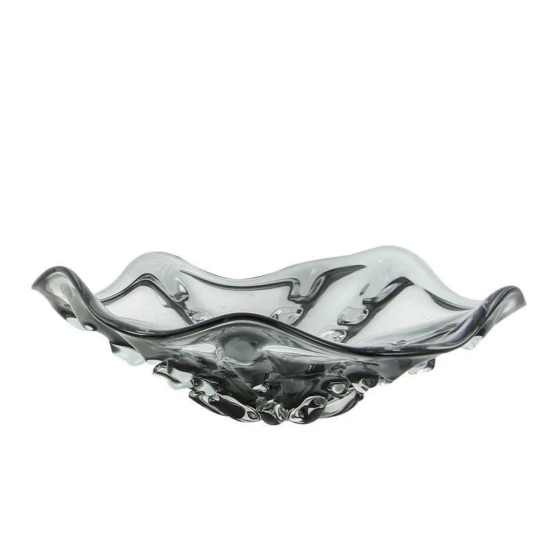 LTT Modern Simple European Glass Special-Shaped Fruit Bowl Dining Table Coffee Table Fruit Plate Decorative Decoration