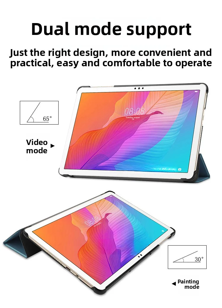 Für Huawei Tablet Schutzhülle MediaPad T5 10 Zoll - Hartschalen-Dreifach-Faltbare Lederhülle – Detail 10