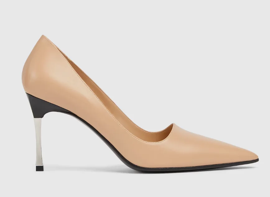 2026 Spring/Summer New Women's Black Nude Colors Pointed Toe Slip-On Elegant High Heels Contrast Color Heels Fashion Sexy Pumps