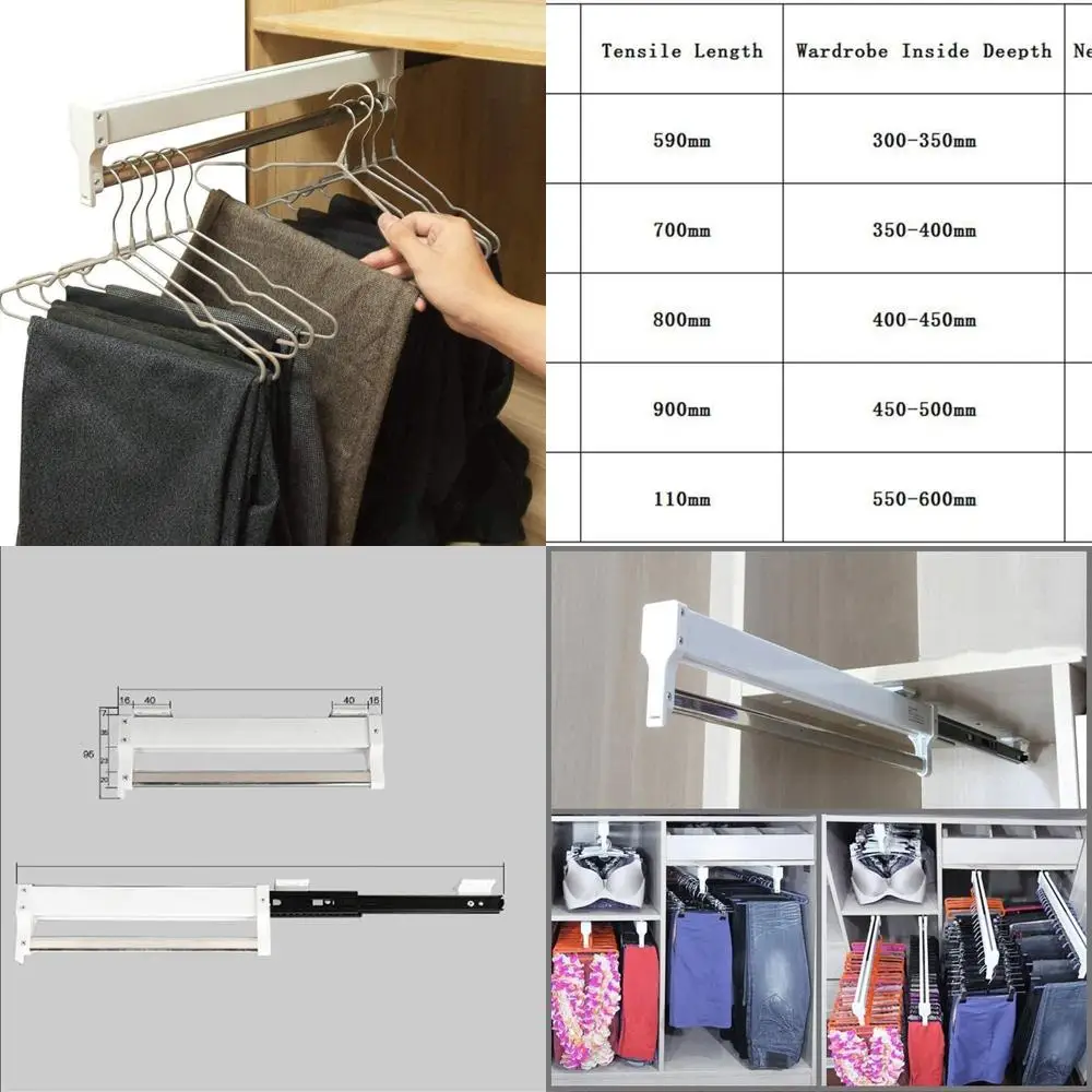 

Регулируемая вешалка из нержавеющей стали для брюк и одежды, длинный хвостовой шкаф 497 мм/19,6 дюйма