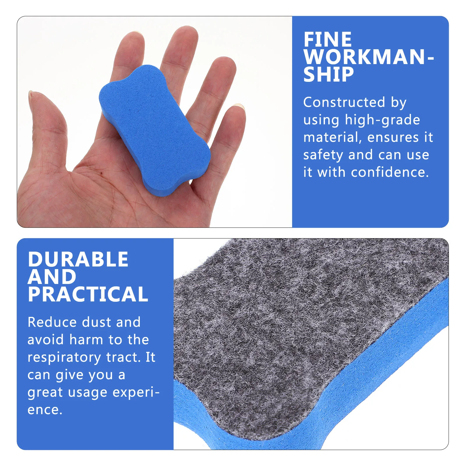 24Pcs Eva Felt Cloth Dry Erase Erasers Bone-Shaped Whiteboard Erasers Lightweight Portable for School Office Classroom