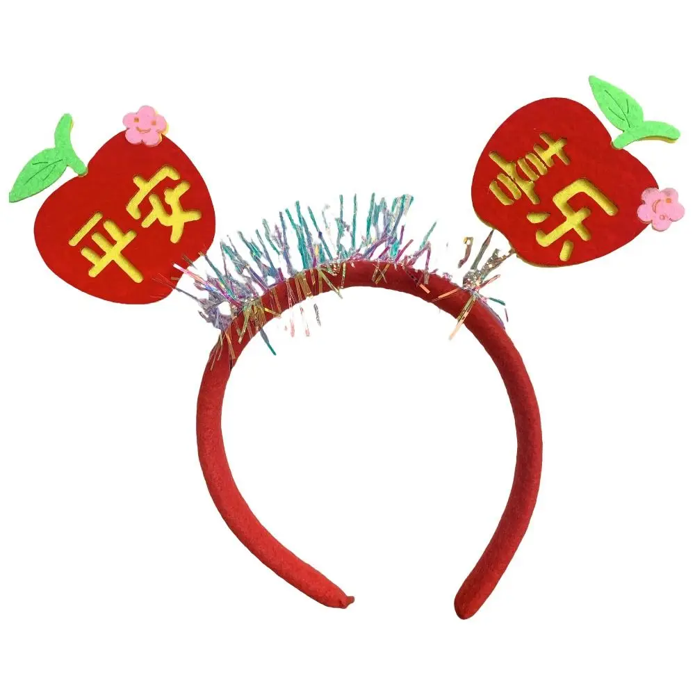 Bandeau rouge pour nouvel an 2025, bandeau à paillettes, dessin animé serpent, cerceau pour cheveux en feutre de Style chinois, couvre-chef festif pour nouvel an