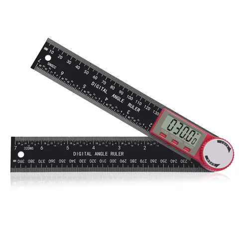200mm 각도 눈금자 각도계 각도 게이지 버니어 캘리퍼스 디지털 각도 눈금자 전자 각도기