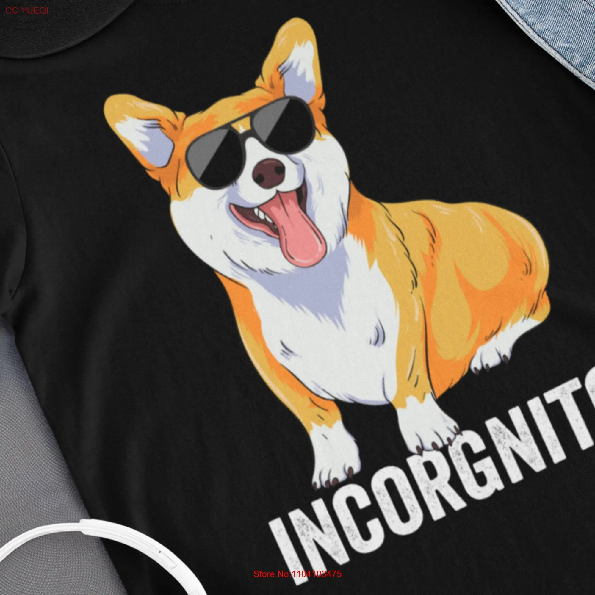 Funny Corgi T Shirt Incorgnito Incognito Pembroke Welsh Mom long or short sleeves