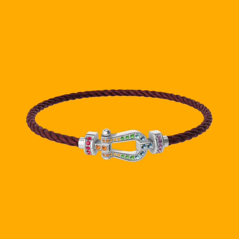 

Новый модный браслет LIEI из серебра 925 пробы с персиково-красным нейлоном и цирконами, для повседневной носки, вечеринок, подарков, роскошные парные украшения