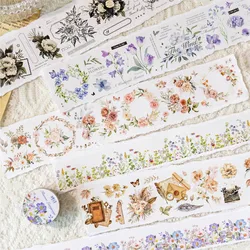 Journamm 30Mm/50Mm * 2M Pet Tapes Bloemen Stickers 35Cm Cycle Collage Fotoalbum Decor Junk Journal Diy Scrapbooking Benodigdheden