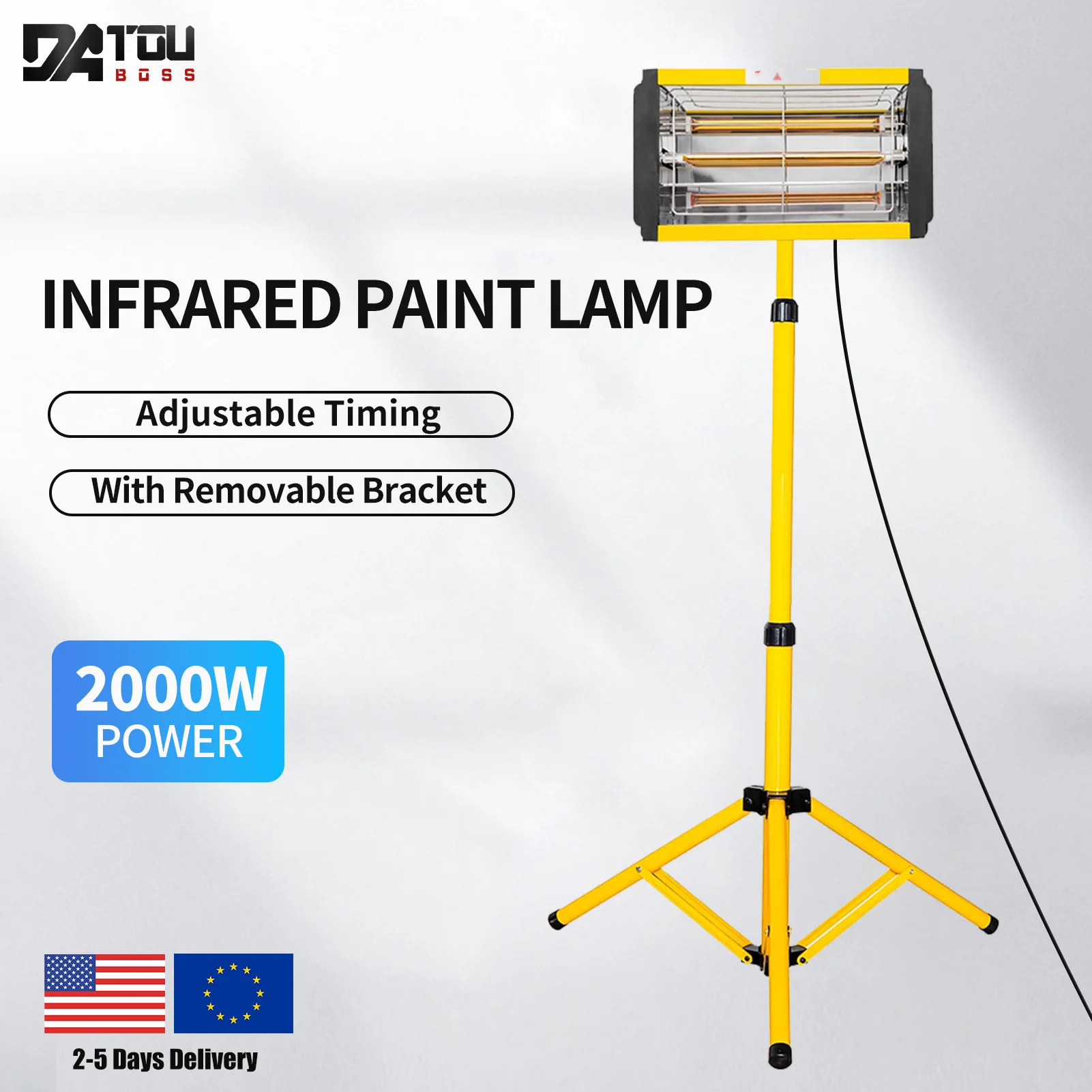 DATOUBOSS ZJ-SC-002 Short-Wave Infrared Paint Baking Lamp 2000W Infrared Drying Lamp For Car Body Paint Curing Lamps