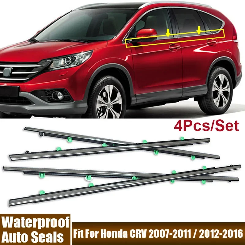 

For Honda CRV 2007-2016 Auto Seals 4Pcs/Set Car Window Decorative Strips Front Rear Window Weather Rubber Strips Car Accessories