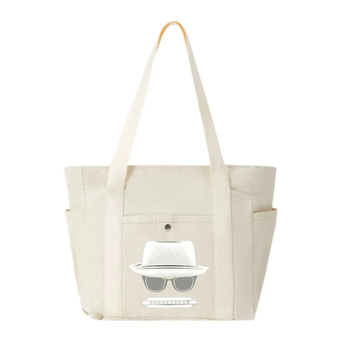 

Hat, Glasses and Harmonica Graphic Unisex Multi-Pocket Shoulder Bag Minimalist Versatile Crossbody Bag