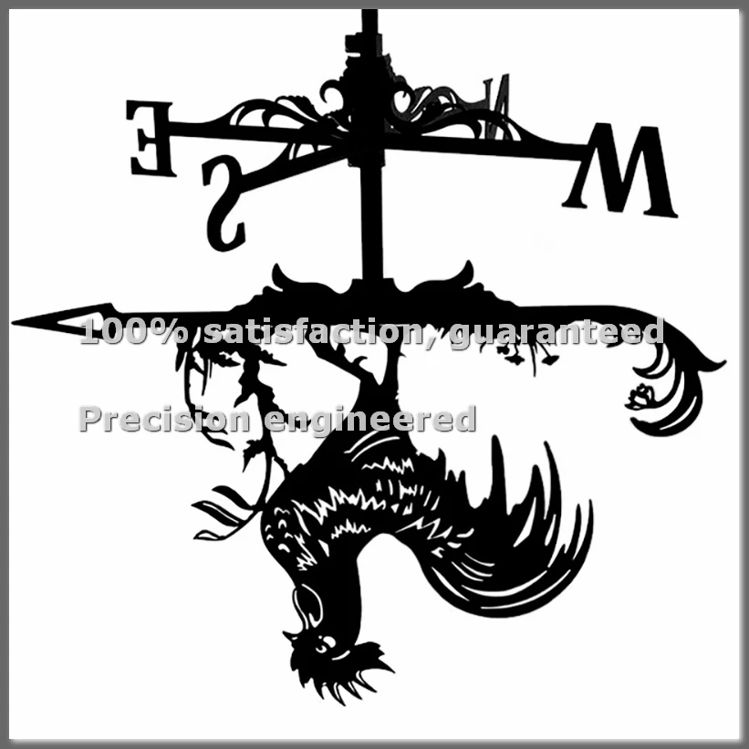 Farm Stainless Steel Home Weather Vane Wind Direction Indicator Yard Measuring Tools for Outdoor Rooster Animal Bracket-A46I