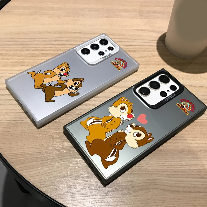 Disney Chipmunk Smart Cute For Samsung A71 A52 A53 A51 A34 A33 A32 A21S A23 A15 A12 A13 A05 5G Colorful Silver Cover Phone Case