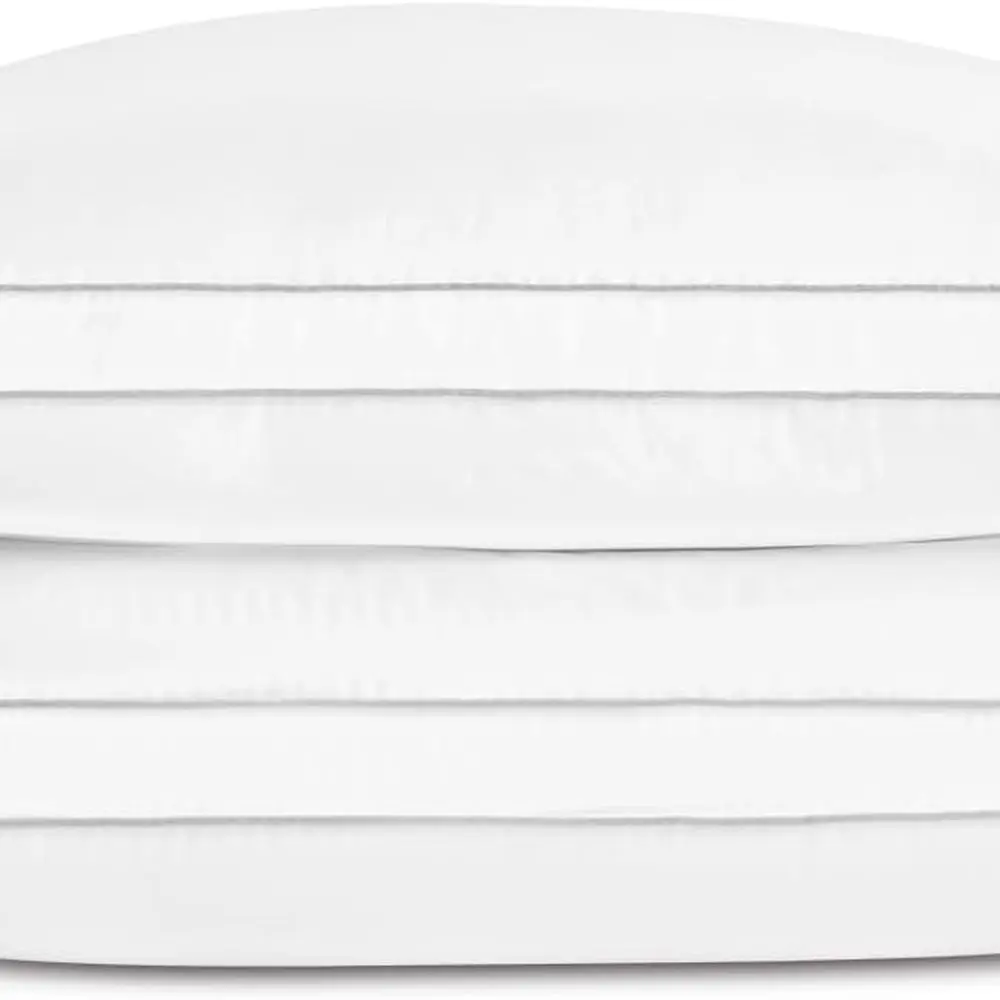 

King Size Plush Feather Down Pillows, Hotel Quality, Set of 2, 18x34