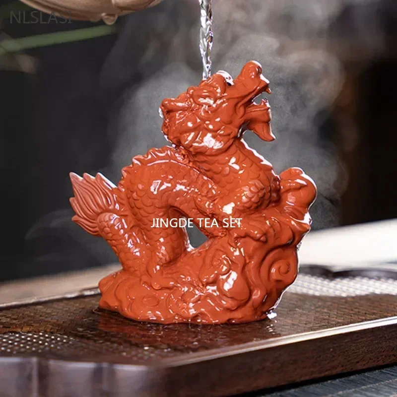 Creative Purple Sand 12 Zodiac Animal Decoration Chinese Handmade Tea Pet Lovely Feng Shui Tea Accessories Desktop Ornaments