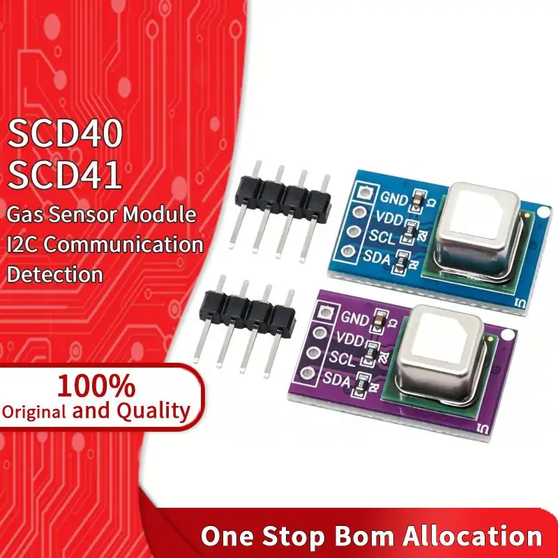 SCD41 SCD40 CO2 Sensor Module I2C 400-5000ppm High Accuracy Photoacoustic NDIR & Temperature For HVAC Ventilation Air Purifier
