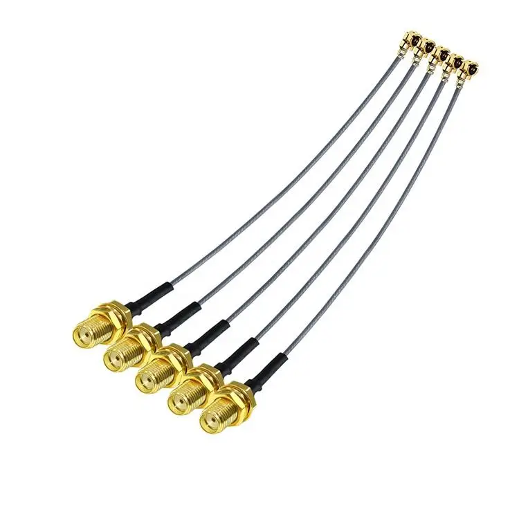 50 PCS Factory Custom RF1.13 For SMA Female MHF4 UFL U.FL Waterproof Coaxial Extension Cables Vertical Communication Antennas Pi