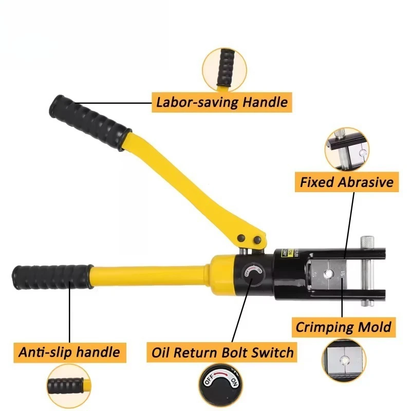 YQK-300 12 Ton Hydraulic Wire Crimper Battery Cable Lug Terminal Crimping Tool
