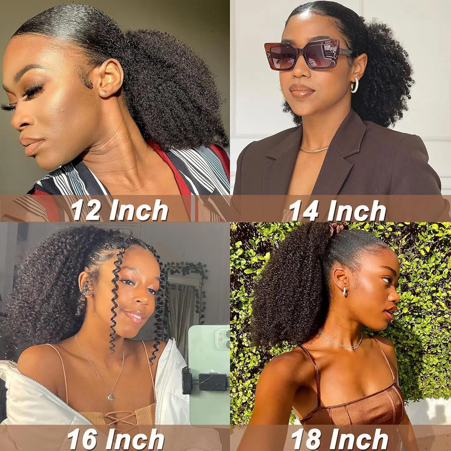 Alipretty Drawstring Ponytail Afro Kinky Curly Ponytail For Women Afro Ponytail Human Hair 100% Extension Clip in Hairpieces