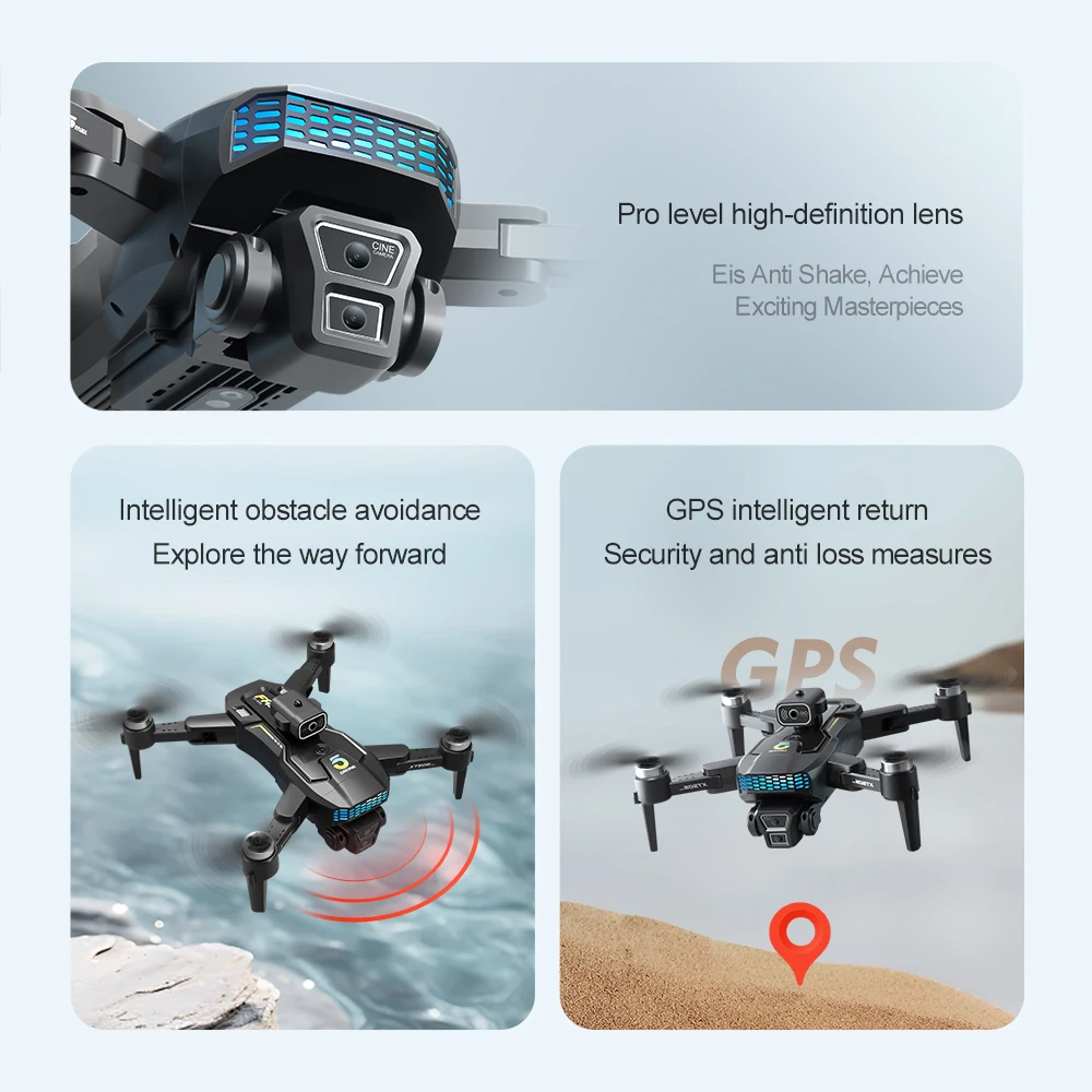 JCMO XT505 GPS Drone 4K Camera Brushless Motor Professional 360 Obstacle Avoidance Optical Flow Positioning Quadcopter for Kids
