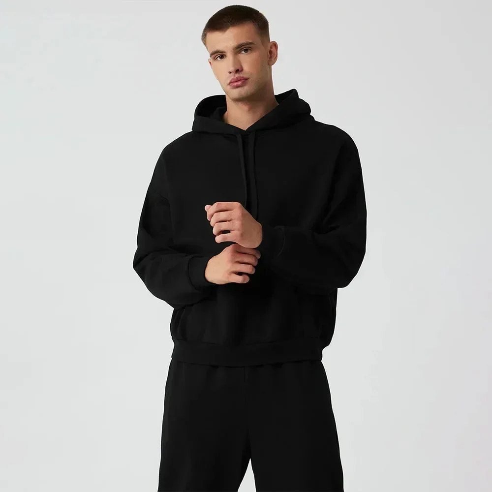 

AL Fashion Accolade Hoodie Loose Men's Sports Hoodie Unisex Cotton Top Solid Color Hoodie Men's Drawstring Long Sleeved Pullover