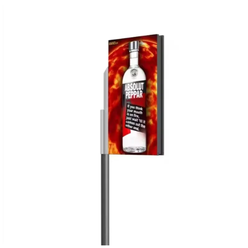 2025Outdoor LED Billboard Solar Pole Light LED Displays Street Pole Advertising Road Light Pole LED Screen