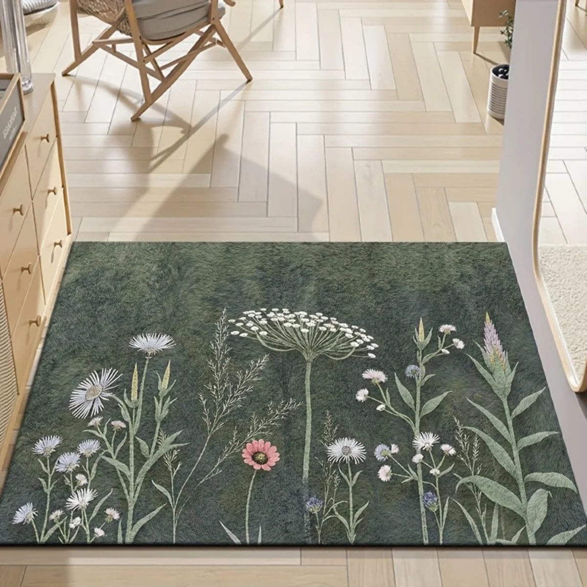 Vintage Floral Doormat Indoor Entrance Floor Mat Washable Home Decor Living Room Rug