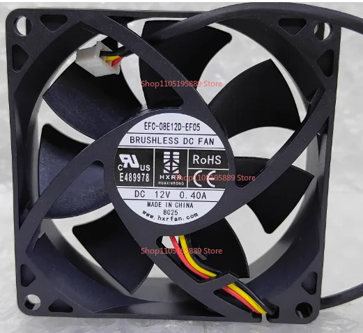 New Original for DWPH EFC-08E12D-EF05 8cm 80mm DC 12V 0.40A 80*25mm Three-wire Elevator Inverter Cooling Fan Dual Ball Bearing