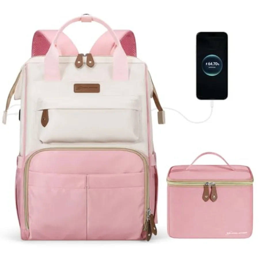 

Travel Backpack for Women Men, Laptop Backpack Fits 15.6-17.3 Inch Laptop, Nurse/Work Bag with Insulated Lunch Box